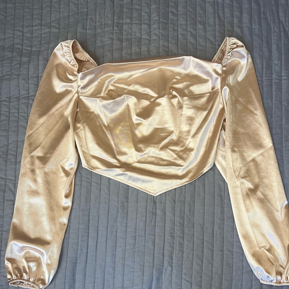 SHEIN women Crop Metallic Top